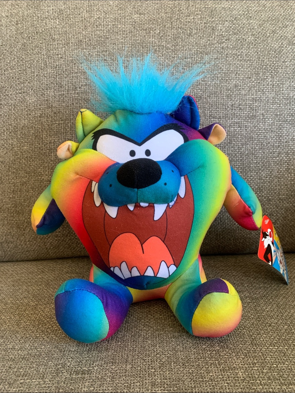 Looney Tunes Taz Tasmanian Devil Tie Dye Stuffed Plush Animal with Tag 9”